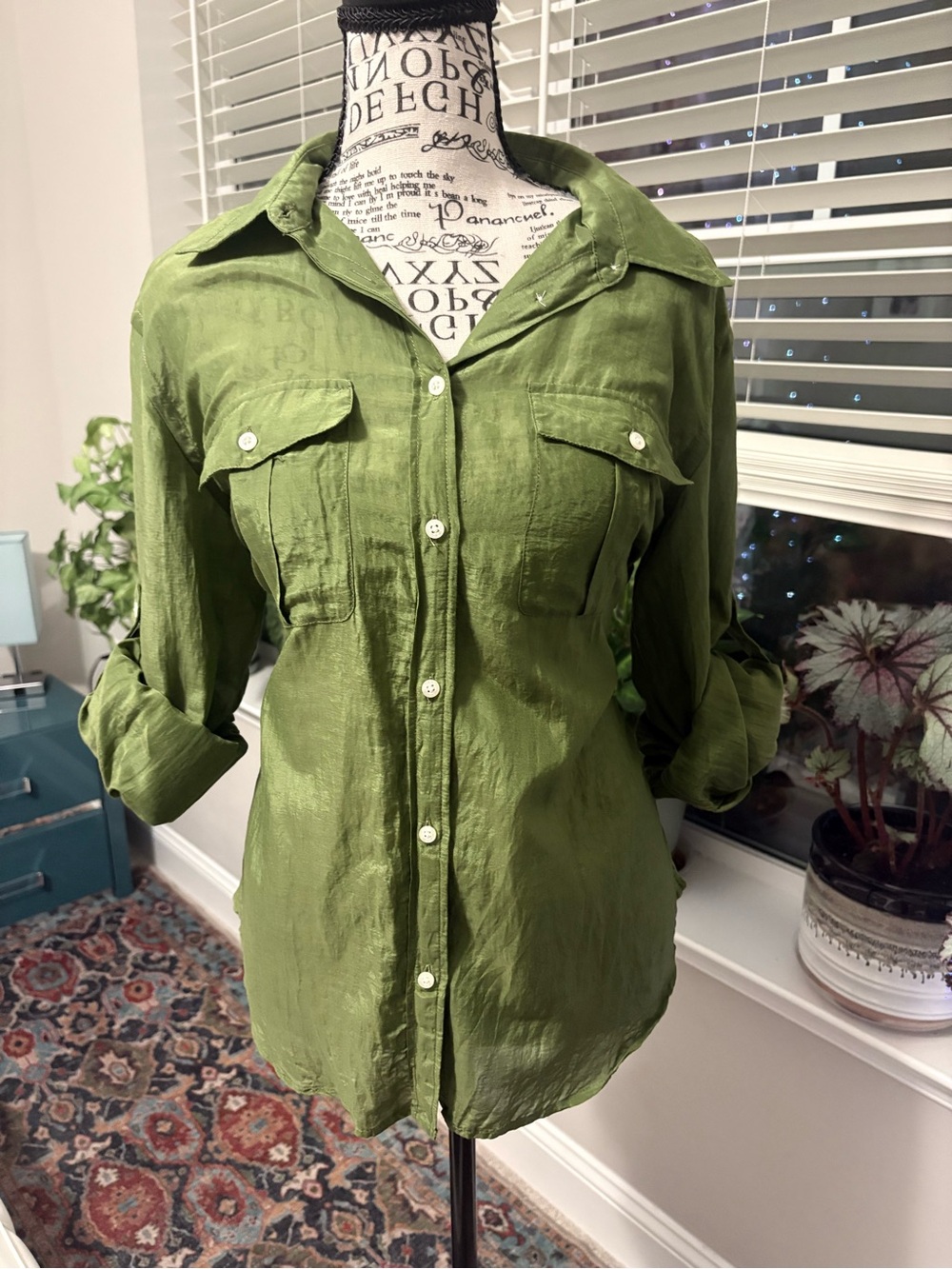 Ralph Lauren Olive Green Button-Down Shirt